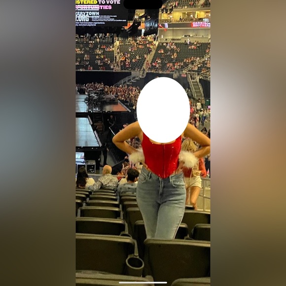 F21 custom red rhinestone‎ flared wide leg jeans - Picture 8 of 10